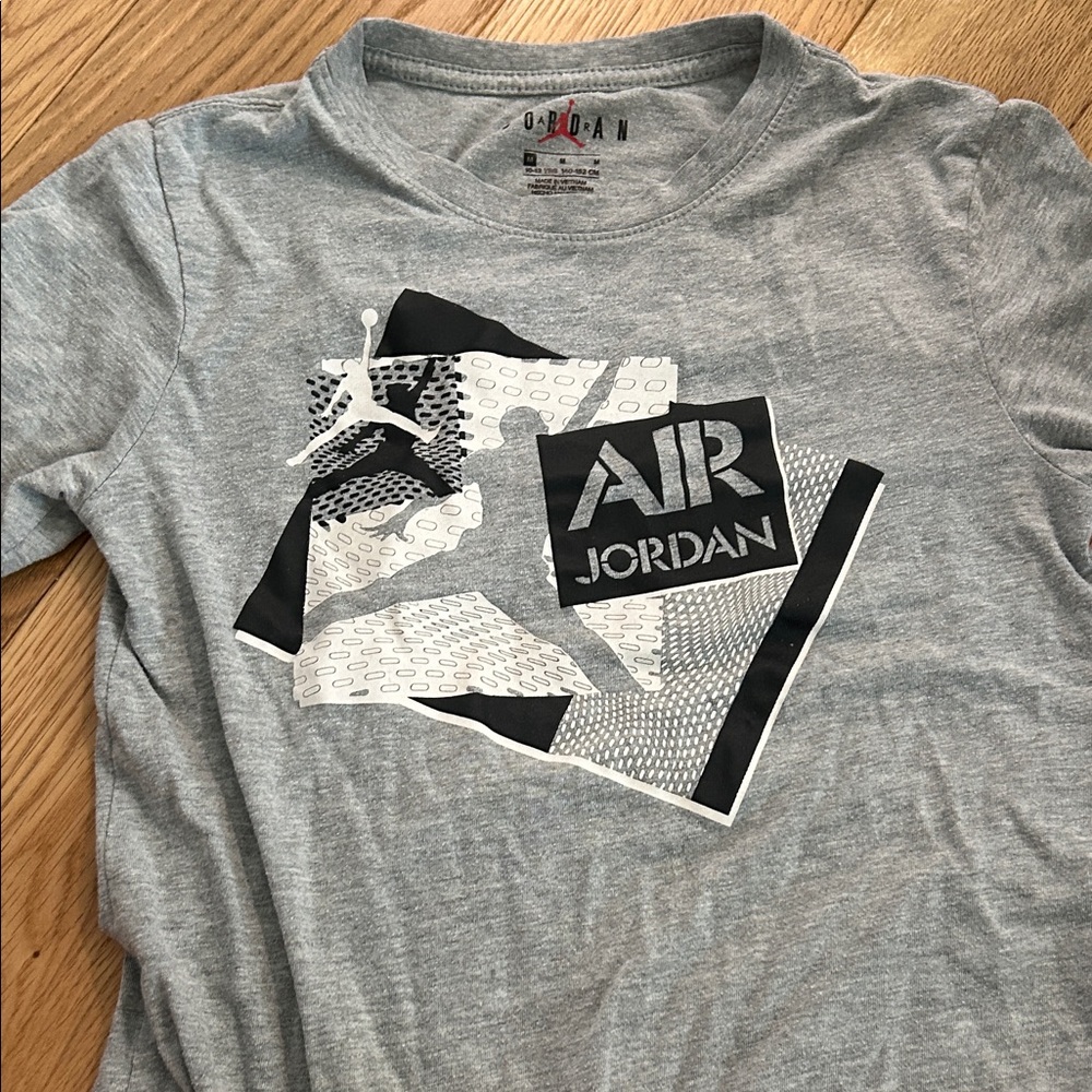 Jordan Grey Tee with Black & White Graphic
